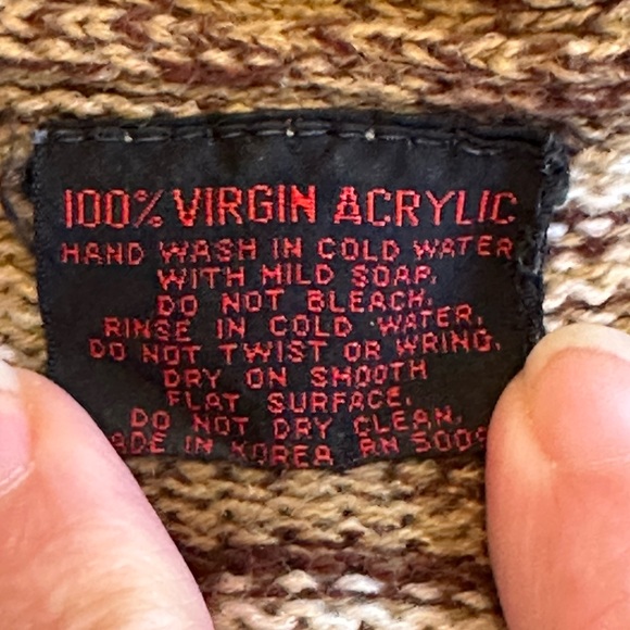 Vintage 1970s Space Dye Western Wrap Style Bell Sleeve Cardigan - Picture 6 of 8